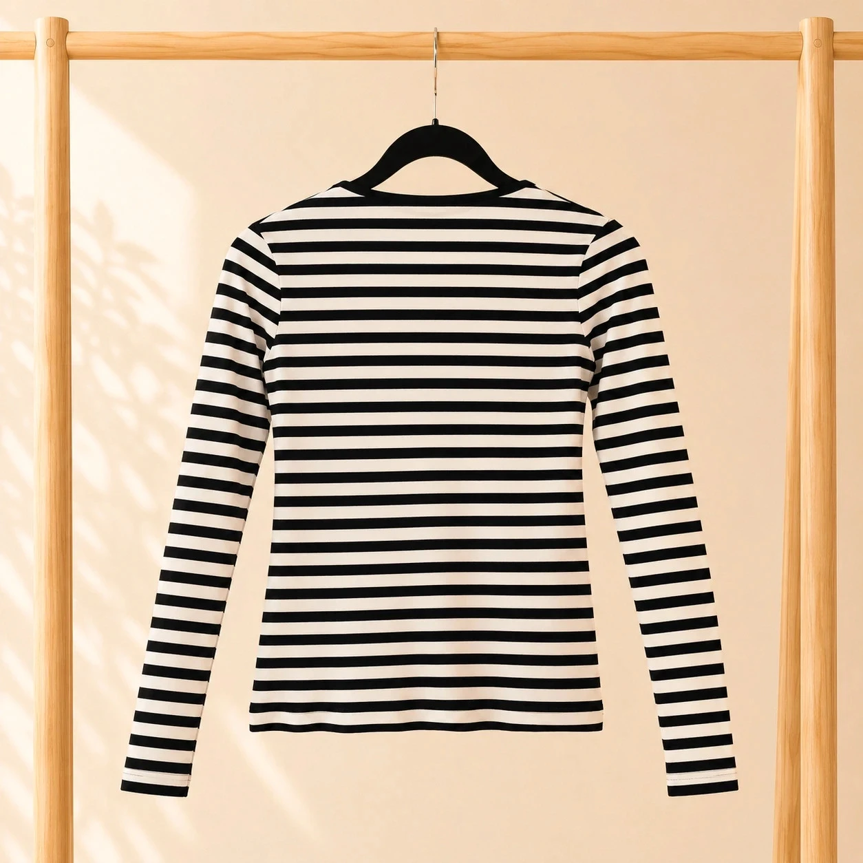 T-shirt marinière H&M zwart & wit lange mouwen – Maat S – photo 2